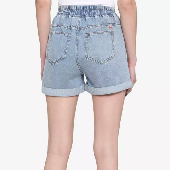 HOT TOPIC Studio Ghibli My Neighbor Totoro Elastic High-Waisted Denim Shorts - Picture 8 of 8
